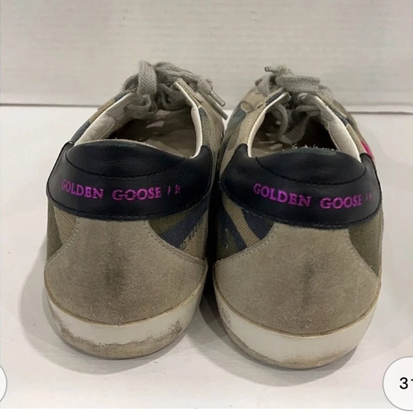Golden Goose Women's Canvas Superstar Sneakers in Gray and Pink Sz 37 - Picture 4 of 8